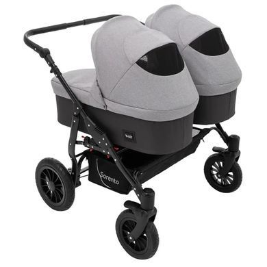 Коляска 2 в 1 для двійні Bair Sorento DUO BS-02 сірий / графіт (Баір Соренто Дуо)