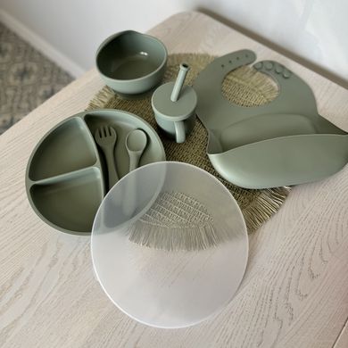 Набір силіконового посуду KinderKit зелений