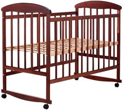 Дитяче ліжечко (кровать) Наталка ОТ для новонароджених на колесиках (темна)
