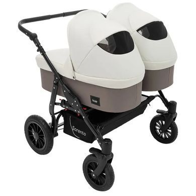 Коляска 2 в 1 для двійні Bair Sorento DUO BS-03 слонова кістка / капучино (Баір Соренто Дуо)
