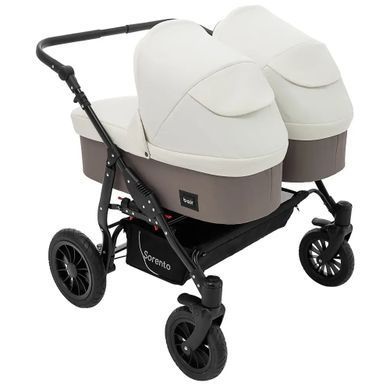 Коляска 2 в 1 для двійні Bair Sorento DUO BS-03 слонова кістка / капучино (Баір Соренто Дуо)