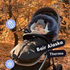 Зимовий теплий конверт (футмуф) в коляску Bair Alaska Thermo (Баір Аляска Термо) чорний