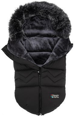 Зимовий теплий конверт (футмуф) в коляску Bair Alaska Thermo (Баір Аляска Термо) black noire чорний