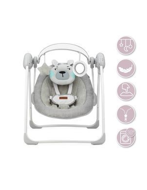 Крісло-гойдалка MoMi LISS Bear Grey з дугою та іграшками