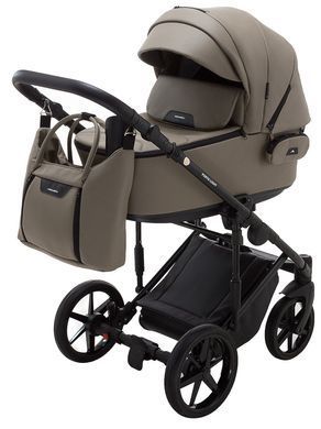 Коляска 2 в 1 Adamex Porto Light ECO кожа 100% SA-9 тёмный капучино