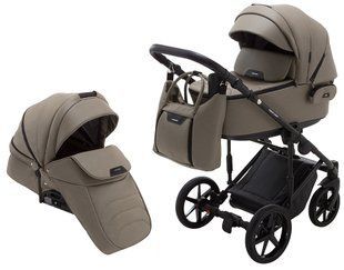Коляска 2 в 1 Adamex Porto Light ECO шкіра 100% SA-9 тёмный капучино