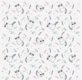 Коврик водонепроницаемый Cebababy 120x120 Raccoon белый/беж