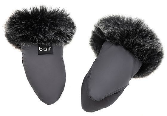 Термо Рукавицы (муфта) Bair Northmuff на коляску и санки на магнитах графит (smoke graphite)