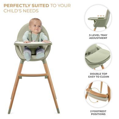Стульчик для кормления 2 в 1 Kinderkraft Fini 2 Green (KHFINI02GRE0000)