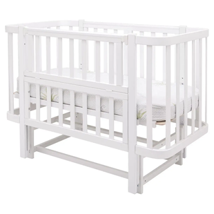 Детская кроватка-трансформер Babyroom Місяць LU-2 с маятником, овальная, белый