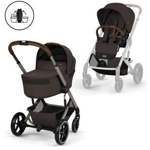Коляска Cybex Balios 2026 S Lux Taupe 2 в 1 Chocolate Brown зі складаною люлькою (Сайбекс Баліос Ес Люкс Чоколет Браун)