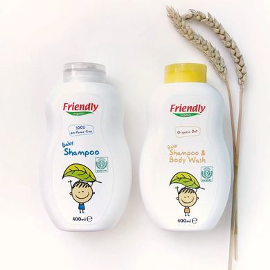 Органічний дитячий шампунь-гель Friendly Organic без запаху 400 мл
