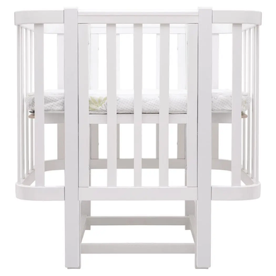 Детская кроватка-трансформер Babyroom Місяць LU-2 с маятником, овальная, белый