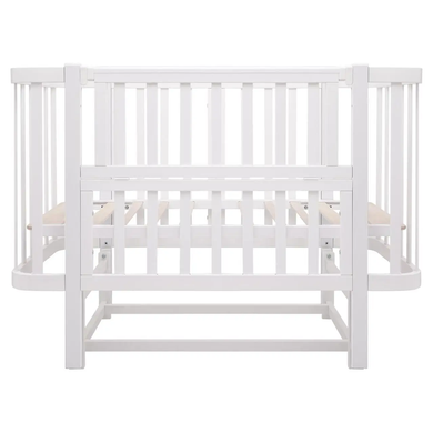 Детская кроватка-трансформер Babyroom Місяць LU-2 с маятником, овальная, белый