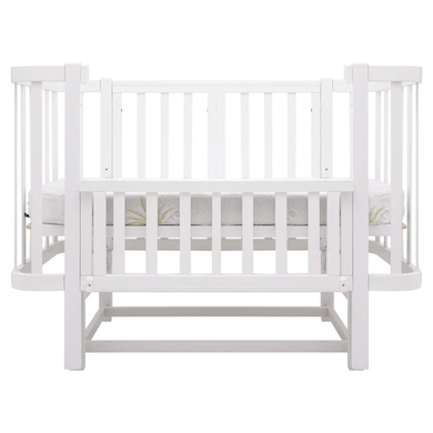 Детская кроватка-трансформер Babyroom Місяць LU-2 с маятником, овальная, белый