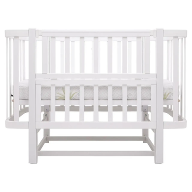 Детская кроватка-трансформер Babyroom Місяць LU-2 с маятником, овальная, белый