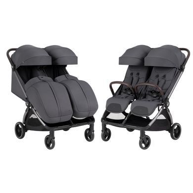 Прогулянкова коляска для двійні Carrello Link CRL-6533 Cliff Grey