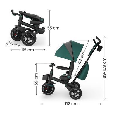 Триколісний велосипед Kinderkraft Spinstep 2 Plus Green (KRSPST02GREPL00)