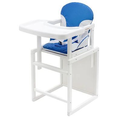 Стільчик-трансформер для годування Babyroom Пони-240 білий пластикова стільниця синій - білий