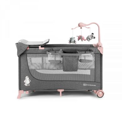Кровать-манеж с пеленатором Kinderkraft Joy (Киндеркрафт Джой) Pink (KKLJOYPNK000AC)