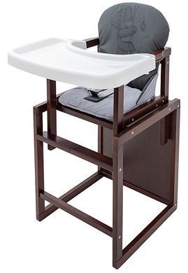 Стільчик-трансформер для годування Babyroom Винни-220 тонована пластикова стільниця графит-серый (мишка и звезда)