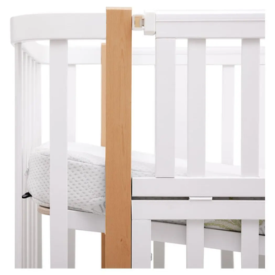 Детская кроватка-трансформер Babyroom Місяць LU-2 с маятником, овальная, белый-натуральный