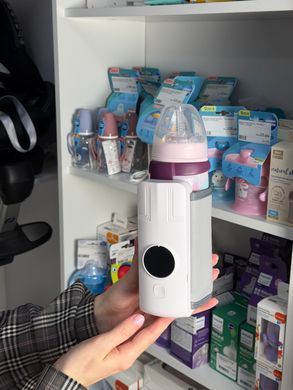 Компактний портативний підігрівач для пляшечок Bottle Warmer 6L з контрольованою температурою, акумуляторний, від USB, white