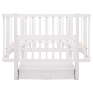 Детская кроватка-трансформер Babyroom Місяць LU-3 с маятником, шухлядой, овальная, белый