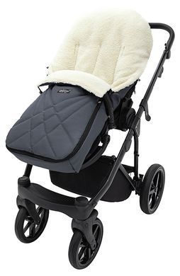 Зимовий теплий конверт (футмуф) в коляску Babyroom Wool №8 graphite (графит)