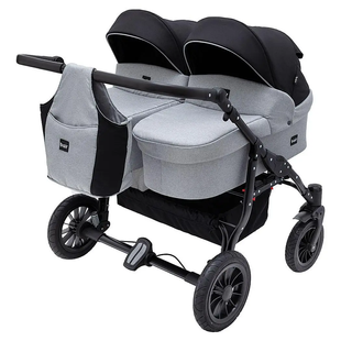 Коляска 2 в 1 для двойни Bair Sorento DUO BS-05 серый/черный (Баір Соренто Дуо)