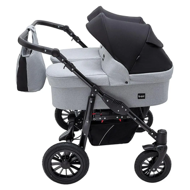Коляска 2 в 1 для двойни Bair Sorento DUO BS-05 серый/черный (Баір Соренто Дуо)