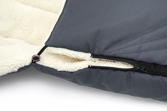 Зимовий теплий конверт (футмуф) в коляску Babyroom Wool №8 graphite (графит)