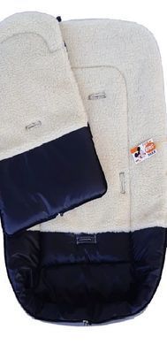 Зимний конверт-чехол на овчине For Kids Maxi в коляску, на санки, черный