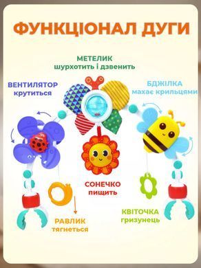 Дуга с игрушками на детскую коляску / кроватку Play Arch пчела