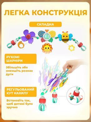 Дуга с игрушками на детскую коляску / кроватку Play Arch пчела