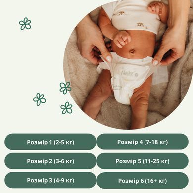 Одноразові дитячі підгузки BioEmbrace "NATY". Розмір 5 (11-25 кг.), 40 шт. в упаковці.