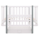 Детская кроватка-трансформер Babyroom Місяць LU-3 с маятником, шухлядой, овальная, белый-серый