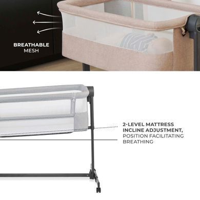 Приставне ліжко-люлька Kinderkraft Nestee Up 2 Light Grey (KLNEE002LGR0000)