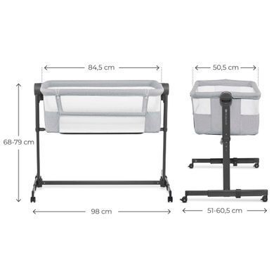 Приставне ліжко-люлька Kinderkraft Nestee Up 2 Light Grey (KLNEE002LGR0000)