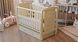 Дитяче ліжечко (кровать) ТМ Дубик-М Умка для новонароджених з відкидною боковиною + маятник з шухлядою, дерево бук (слонова кістка)