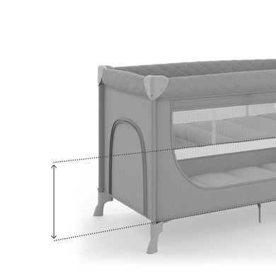 Кровать-манеж з пеленатором Kinderkraft Leody Up Grey (KCLEODUPGRY00AC)