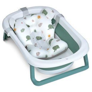 Ванночка складна дитяча з термометром та вкладишем (подушкою) EL CAMINO PLUS ME 1151 Deep Green