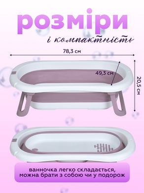 Ванночка складная детская с термометром и вкладышем (подушкой) EL CAMINO PLUS ME 1151 Lilac
