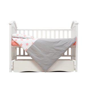 Сменная постель 3 элемента Twins Eco Stars 3090-TS-15, белый/розовый
