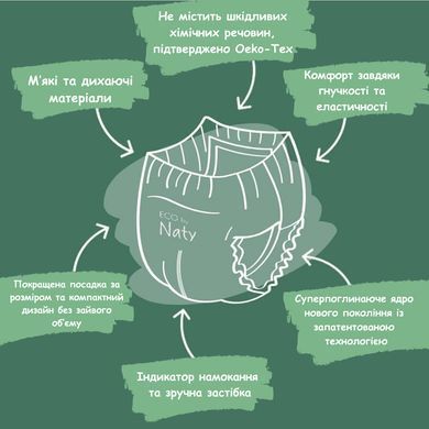 Органічні підгузки-трусики Eco by Naty Розмір 6 (16+ кг) 18 шт