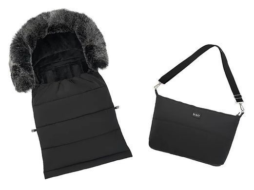 Зимний теплый конверт (футмуф) в коляску Bair Arctic (Баир Арктик) black noire черный