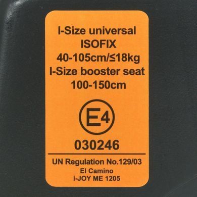 Детское автокресло El Camino (Эль Камино) i-JOY ME 1205 Antracite - i-Size, (40&ndash;150 см), ISOFIX 360&deg;, Top Tether, темно-серый